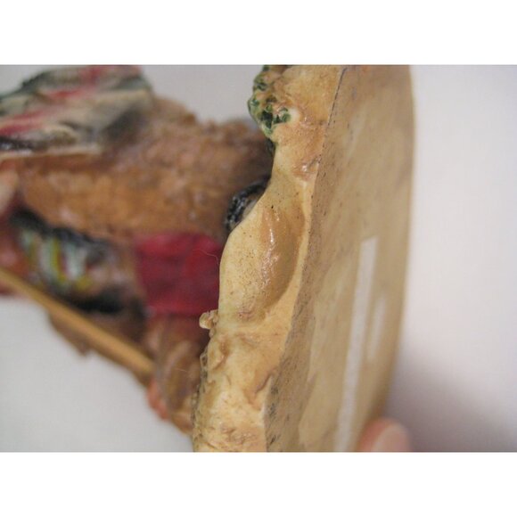 Native American Feather Headdress Spear 6 in Resin Figure Statue CHIP - Picture 10 of 14